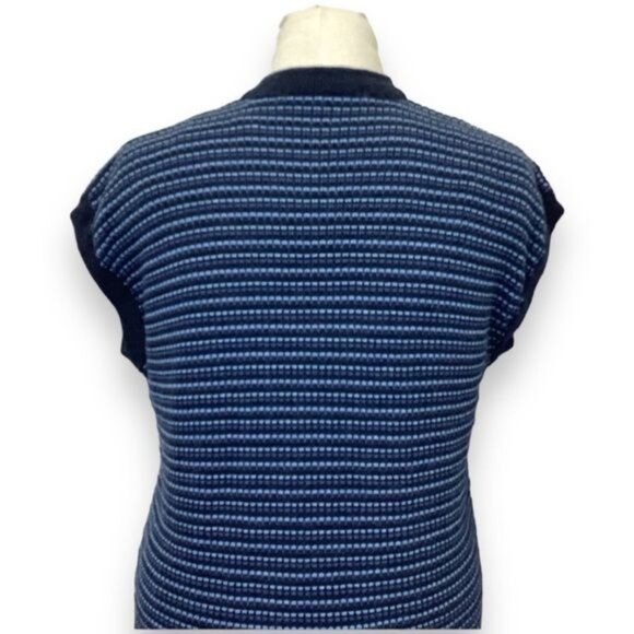 Perry Ellis Women’s V Neck Variegated Sweater Vest, Blue, size M - Picture 4 of 8